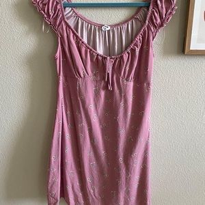 Pink floral mini sundress